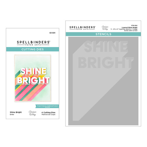 Spellbinders Layered Shine Bright Die & Stencil Bundle from the Shine Bright Collection by Carissa Wiley