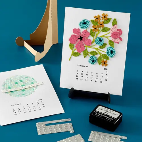 Spellbinders Florals Through the Year BetterPress Calendar Class Kit