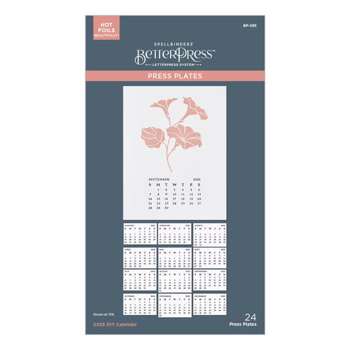 Spellbinders 2025 DIY Calendar Press Plates from the Florals Through the Year Collection