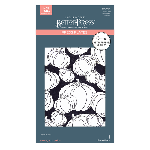 Spellbinders Raining Pumpkins : BetterPress Society September 2024 Press Plate