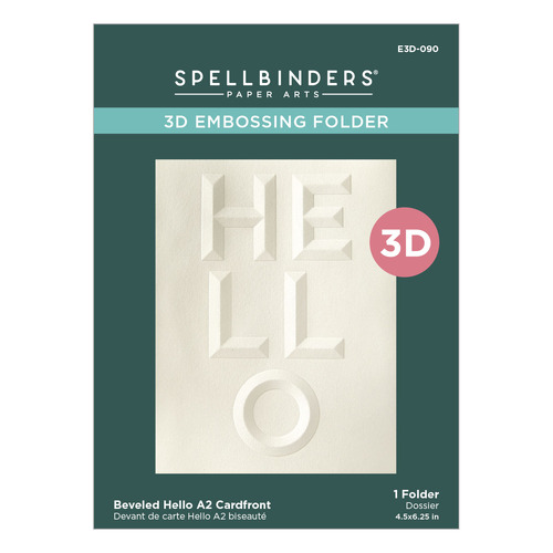 Spellbinders Beveled Hello A2 Cardfront 3D Embossing Folder from the Beveled Sentiment A2 Cardfronts Collection