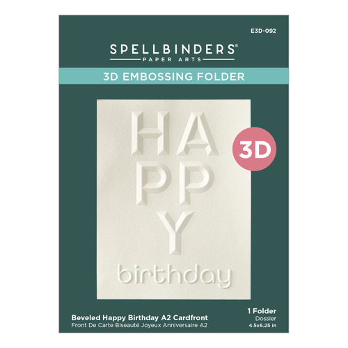 Spellbinders Beveled Happy Birthday A2 Cardfront 3D Embossing Folder from the Beveled Sentiment A2 Cardfronts Collection