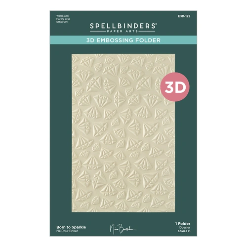 Spellbinders Born to Sparkle 3D Embossing Folder from the Bougie Birthday Collection by Nina Boettcher