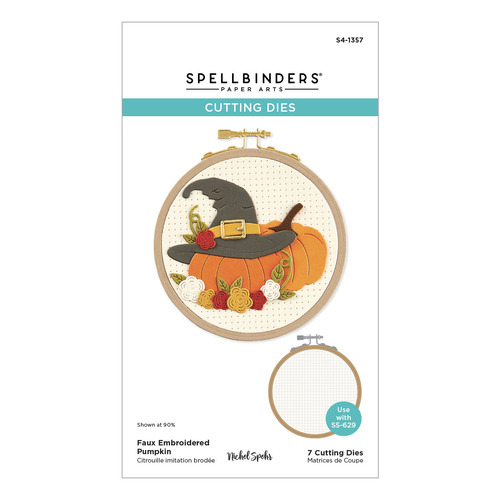 Spellbinders Faux Embroidered Pumpkin Etched Dies from the Nichol's Needlework Collection by Nichol Spohr