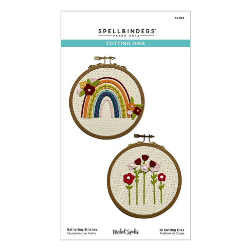 Spellbinders Gathering Stitches Etched Dies from the Nichol's Needlework Collection by Nichol Spohr