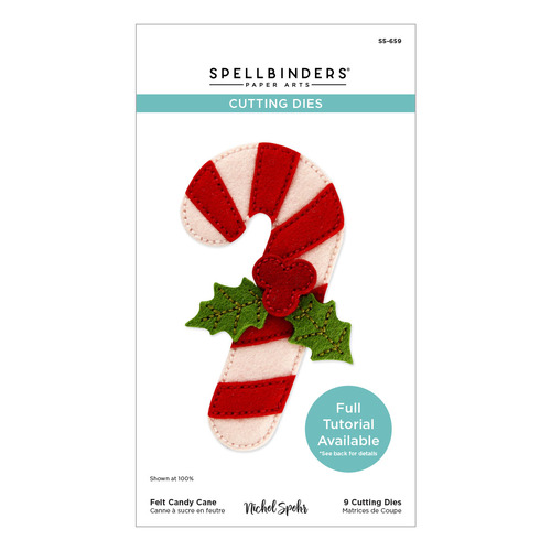 Spellbinders Felt Candy Cane Etched Dies from the Felt Stitch & Create Collection by Nicole Spohr