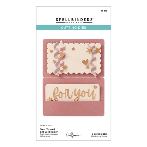 Spellbinders Treat Yourself Gift Card Holder Etched Dies from the Bougie Birthday Collection by Nina Boettcher