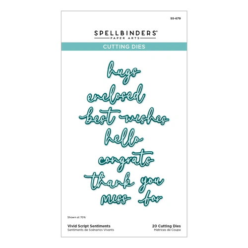 Spellbinders Vivid Script Sentiments Etched Dies from the Vivid Expressions Collection