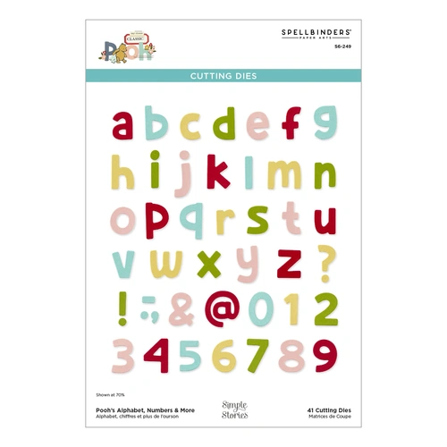 Spellbinders Pooh's Alphabet, Numbers & More Etched Dies from the Say Cheese Classic Pooh Collection in Collaboration with Simple Stories