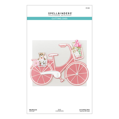 Spellbinders Big Bicycle Etched Dies from the Bibi's Cats and Pugs Collection by Bibi Cameron