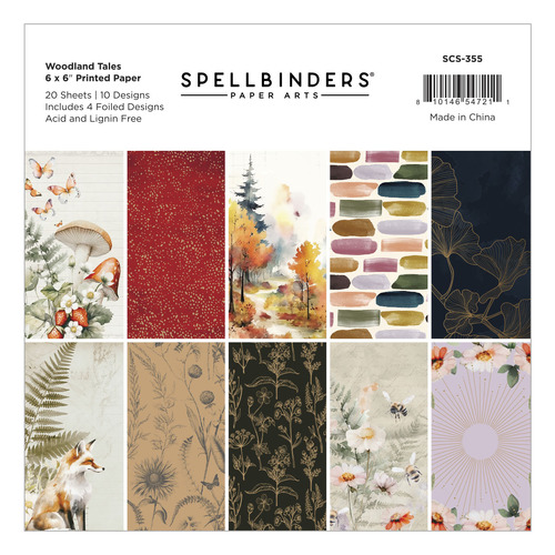 Spellbinders Woodland Tales 6" x 6" Paper Pack from the Woodland Tales Collection