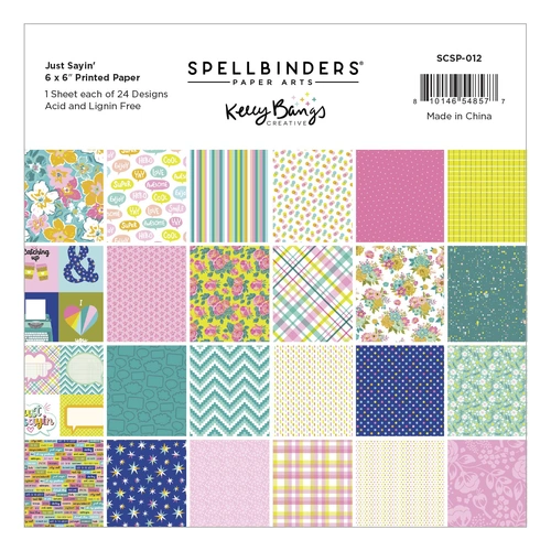 Spellbinders Just Sayin' 6" x 6" Printed Paper Pack from the Just Sayin' Collection by Kelly Bangs