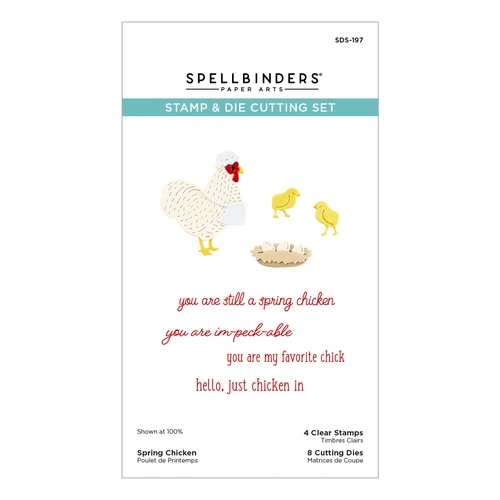 Spellbinders Spring Chicken Clear Stamp & Die Set from the On the Farm Collection