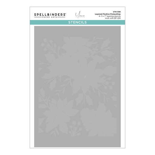 Spellbinders Layered Festive Poinsettias Stencil from the Amaryllis Christmas Collection by Yana Smakula