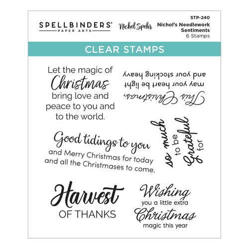 Spellbinders Nichol's Needlework Sentiments Clear Stamp Set from the Nichol's Needlework Collection by Nichol Spohr