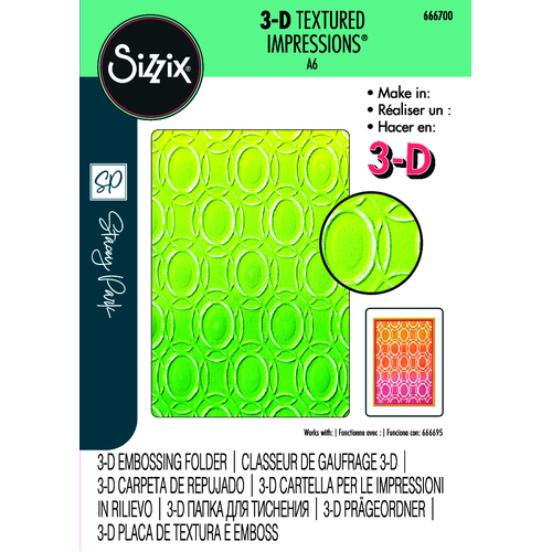 Sizzix 3-D Textured Impressions Embossing Folder Cosmopolitan, Golden Rings by Stacey Park