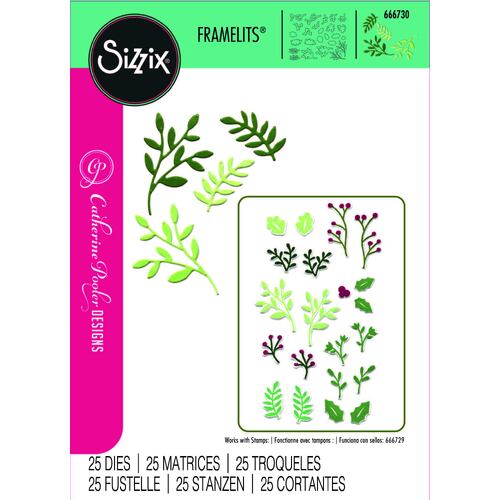 Sizzix Thinlits Die Set 25PK Happy Holly Days #2 by Catherine Pooler