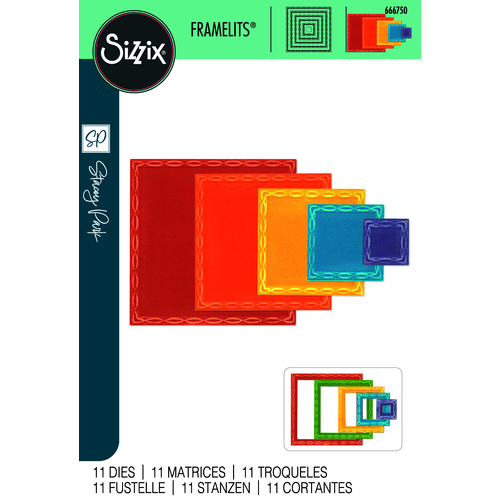 Sizzix Framelits Die Set 11pk Fanciful, Yvette Interlaced Squares by Stacey Park