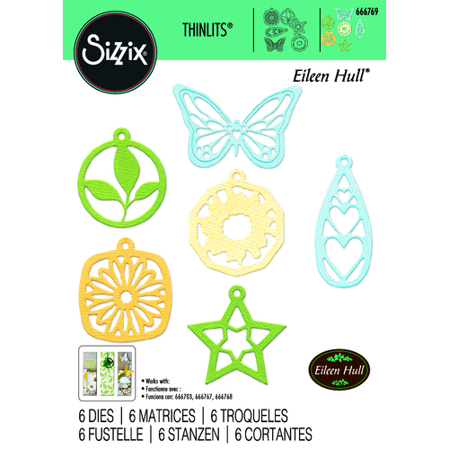 Sizzix Thinlits Die Set 6pk Charms by Eileen Hull