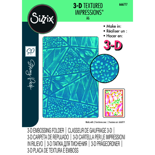 Sizzix 3-D Textured Impressions Embossing Folder Fragmented Floral by Stacey Park