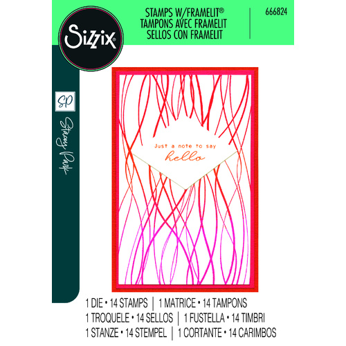 Sizzix A5 Clear Stamps  14PK w/Framelits Die Creative Coordinations, Live Wire by Stacey Park