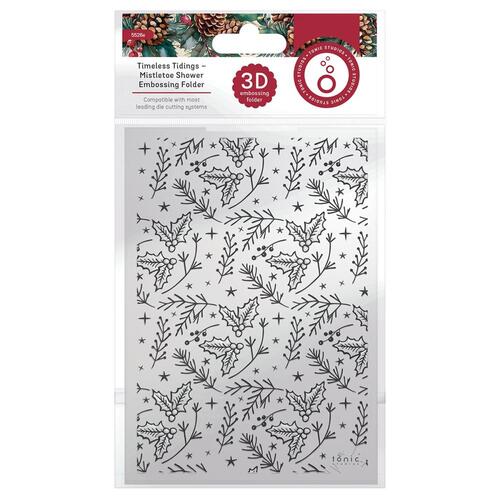 Tonic Studios 3D Embossing Folder : Timless Tidings - Mistletoe Shower