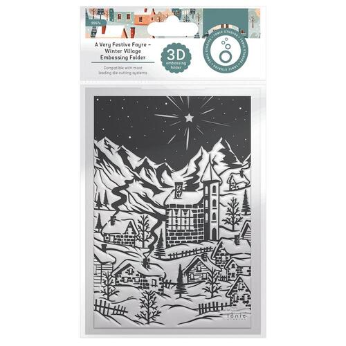 Tonic Studios 3D Embossing Folder : A Very Festive Fayre - Winter Village