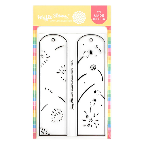 Waffle Flower Round Floral Bookmark Duo Stamp Set