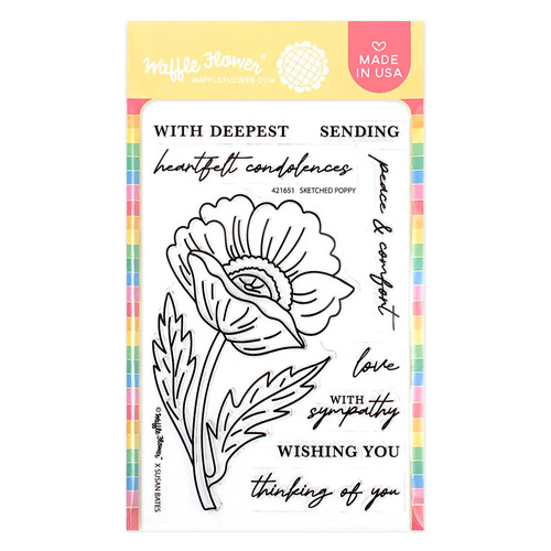 Waffle Flower Sketched Poppy Stamp Set
