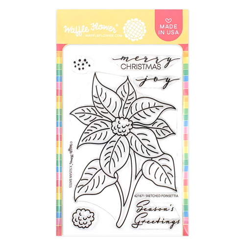 Waffle Flower Sketched Poinsettia Stamp Set