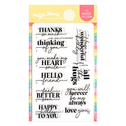 Waffle Flower Sweet Lattice Sentiments Stamp Set