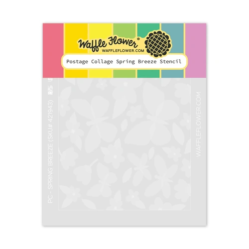 Waffle Flower Postage Collage - Spring Breeze Stencil