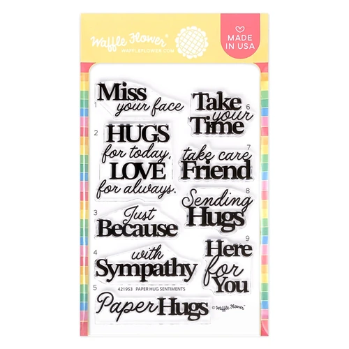 Waffle Flower Paper Hug Sentiments Stamp Set